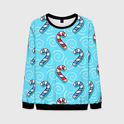 Мужской свитшот Новогодний леденец трость