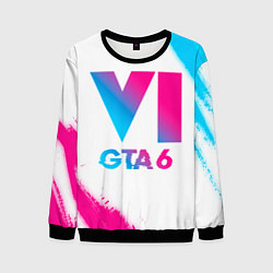 Свитшот мужской GTA 6 neon gradient style, цвет: 3D-черный