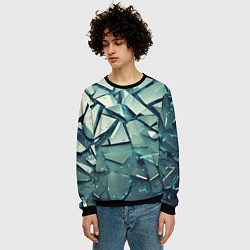 Свитшот мужской Битое стекло текстура, цвет: 3D-черный — фото 2