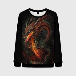 Свитшот мужской Красный древесный дракон, цвет: 3D-черный