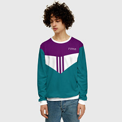 Свитшот мужской FIRM темная сирень и бирюза, цвет: 3D-белый — фото 2