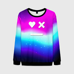 Свитшот мужской Love death robots neon gradient serial, цвет: 3D-черный