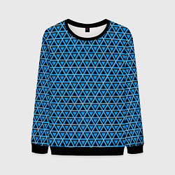 Свитшот мужской Синие и чёрные треугольники, цвет: 3D-черный