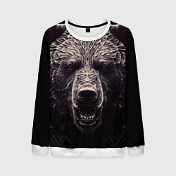 Свитшот мужской Бронзовый медведь, цвет: 3D-белый