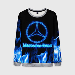 Свитшот мужской Mercedes-benz blue neon, цвет: 3D-меланж