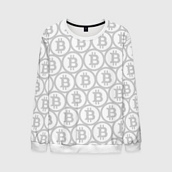 Мужской свитшот Биткоин патерн на белом фоне