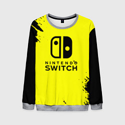 Свитшот мужской Nintendo switch краски на жёлтом, цвет: 3D-меланж