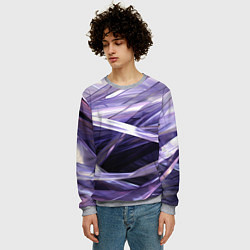 Свитшот мужской Фиолетовые прозрачные полосы, цвет: 3D-меланж — фото 2