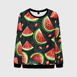 Мужской свитшот Паттерн красные дольки арбуза