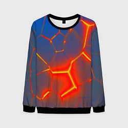 Свитшот мужской Грани огненнные абстракция, цвет: 3D-черный