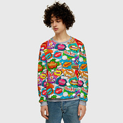 Свитшот мужской Bang Boom Ouch pop art pattern, цвет: 3D-меланж — фото 2