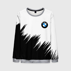 Свитшот мужской BMW чёрные штрихи текстура, цвет: 3D-меланж