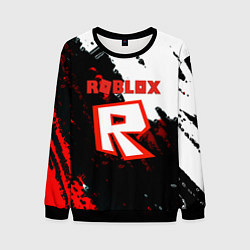 Свитшот мужской Roblox logo краски мобайл гейм, цвет: 3D-черный