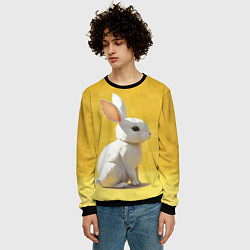 Свитшот мужской Белоснежный кролик, цвет: 3D-черный — фото 2