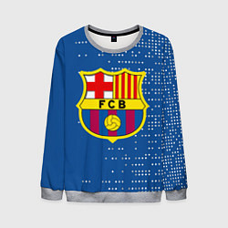 Свитшот мужской Футбольный клуб Барселона - логотип крупный, цвет: 3D-меланж