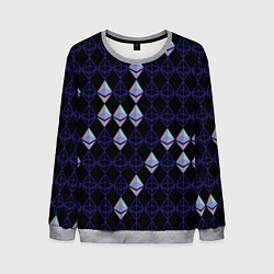 Свитшот мужской Криптовалюта Ethereum на черном, цвет: 3D-меланж