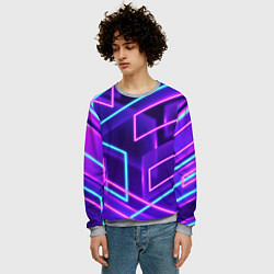 Свитшот мужской Neon Geometric, цвет: 3D-меланж — фото 2