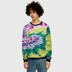 Свитшот мужской Тай-дай скруточка, цвет: 3D-черный — фото 2