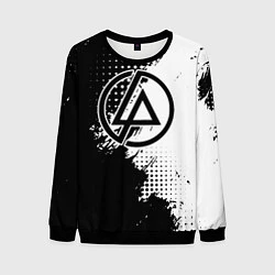 Свитшот мужской Linkin park - черно-белая абстракция, цвет: 3D-черный