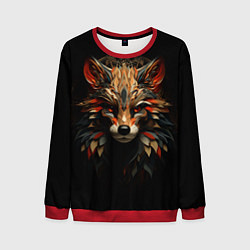 Свитшот мужской Красавец лис мозаика, цвет: 3D-красный