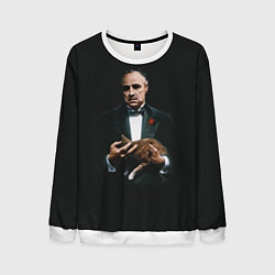 Свитшот мужской Крестный отец и кот, цвет: 3D-белый