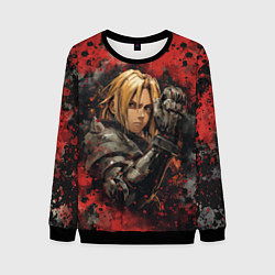 Свитшот мужской Edward Elric - Fullmetal Alchemist, цвет: 3D-черный