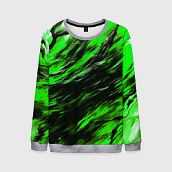 Свитшот мужской Чёрная и зелёная буря, цвет: 3D-меланж
