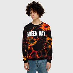 Свитшот мужской Green Day red lava, цвет: 3D-черный — фото 2