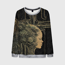 Свитшот мужской Киборг с женским лицом, цвет: 3D-меланж