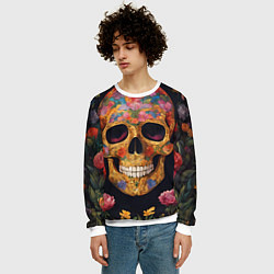 Свитшот мужской Bright colors and skull, цвет: 3D-белый — фото 2