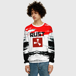 Свитшот мужской RUST краски текстура, цвет: 3D-белый — фото 2