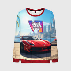 Свитшот мужской GTA 6 logo auto, цвет: 3D-красный