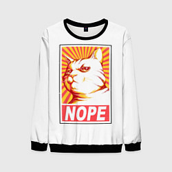 Свитшот мужской Nope - cat, цвет: 3D-черный