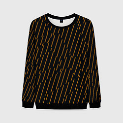 Мужской свитшот Чёрные полосы и оранжевые полосочки