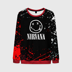 Свитшот мужской Nirvana брызги красок, цвет: 3D-красный