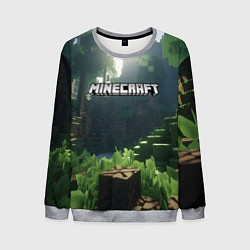 Свитшот мужской Minecraft logo world, цвет: 3D-меланж