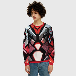 Свитшот мужской Красная броня киберпанк, цвет: 3D-красный — фото 2
