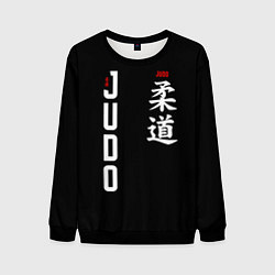 Свитшот мужской Борьба дзюдо с иероглифом, цвет: 3D-черный