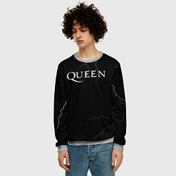Свитшот мужской Queen квин король, цвет: 3D-меланж — фото 2