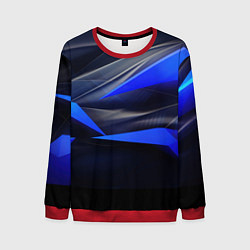 Свитшот мужской Black and blue abstract background sport style, цвет: 3D-красный