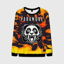 Свитшот мужской Paramore рок панда и огонь, цвет: 3D-черный