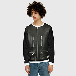 Свитшот мужской Terminator first - leather jacket, цвет: 3D-белый — фото 2