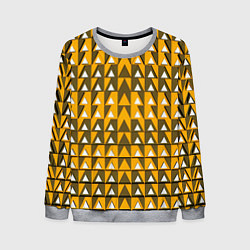 Свитшот мужской Узор из треугольников жёлтый, цвет: 3D-меланж