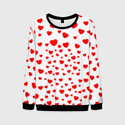 Свитшот мужской Любовь паттерн сердца, цвет: 3D-черный