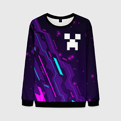 Свитшот мужской Minecraft neon gaming, цвет: 3D-черный