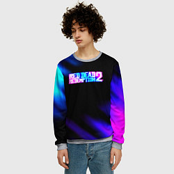Свитшот мужской Red dead redemption неоновые краски, цвет: 3D-меланж — фото 2