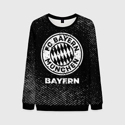 Свитшот мужской Bayern с потертостями на темном фоне, цвет: 3D-черный