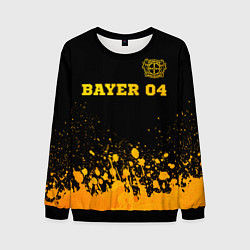 Свитшот мужской Bayer 04 - gold gradient посередине, цвет: 3D-черный