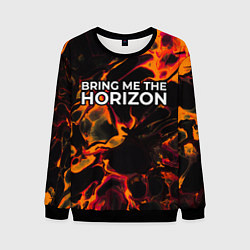 Свитшот мужской Bring Me the Horizon red lava, цвет: 3D-черный