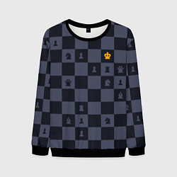 Мужской свитшот Синяя шахматная доска